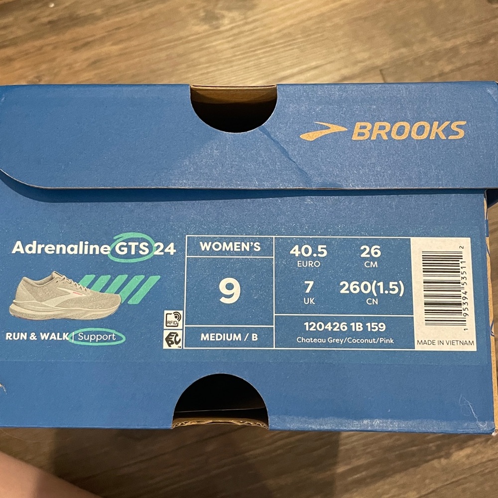 Brooks Women's Adrenaline GTS 24 - Cream and Pink - Picture 6 of 9